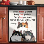 Custom Name Funny Cat Kitchen Decor - Personalized Dishwasher Cover