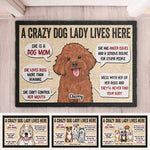 Custom Crazy Dog Lady Gifts for Dog Moms - Personalized Doormat