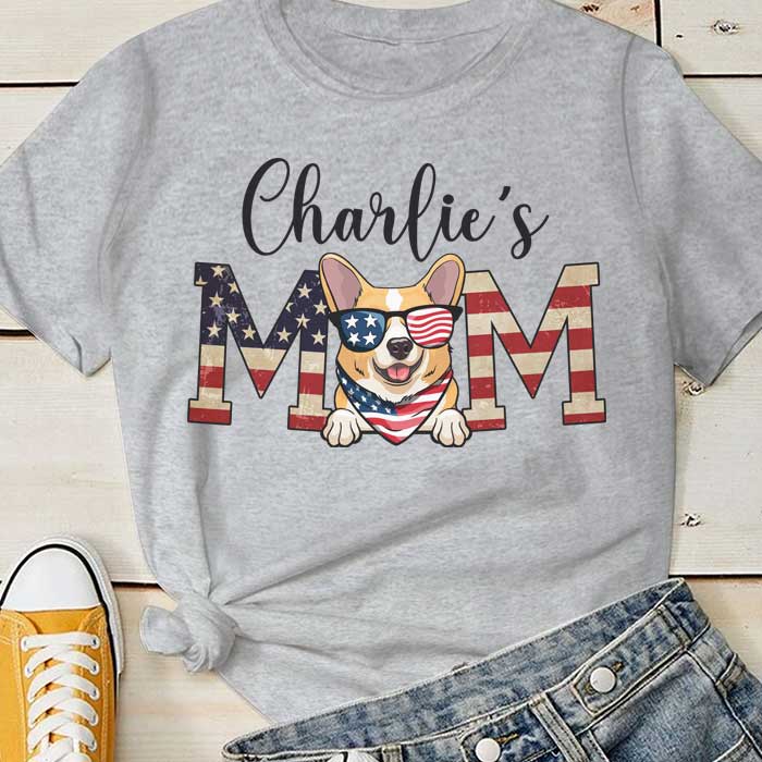 Custom Name Patriotic Dog Mom Gifts - Personalized Apparel