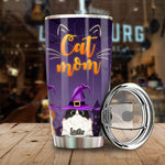 Custom Name Halloween Cat Mom Gifts - Personalized Tumbler