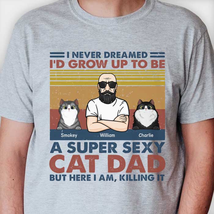 Custom Name Funny Cat Dad Gifts - Personalized Apparel