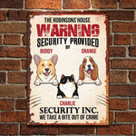 Custom Pet Name Funny Security Sign for Dog and Cat Lovers - Personalized Metal Sign