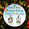 Jingle Balls - Jingle Balls - Jingle All The Way - Personalized Custom Round Shaped Wood Christmas Ornament