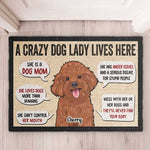 Custom Crazy Dog Lady Gifts for Dog Moms - Personalized Doormat