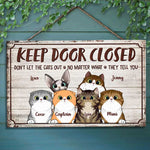 Custom Name Funny Cat Door Sign Gifts for Cat Lovers - Personalized Rectangle Sign