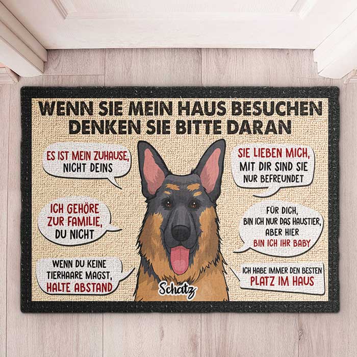 Custom Pet Name Funny Dog Warning Decor - Personalized Doormat