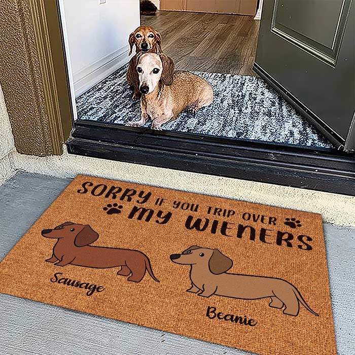 Custom Name Funny Dachshund Gifts for Dog Lovers - Personalized Doormat