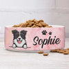 Pink White Green Blue Marble, Gift For Dog Lovers - Personalized Custom Ceramic Dog Bowls