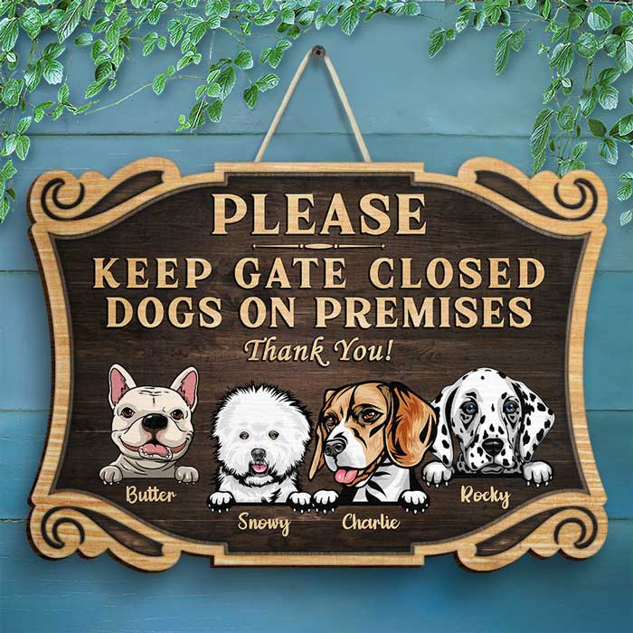 Custom Dog Name Gate Sign for Dog Owners - Personalized Wood Sign