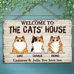 Custom Name Cat House Decor - Personalized Rectangle Sign