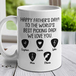 Custom Name Guitar Father's Day Gifts for Picking Dads - Personalized Mugs