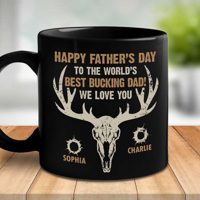 Custom Name Father’s Day Best Bucking Dad Gifts - Personalized Mugs