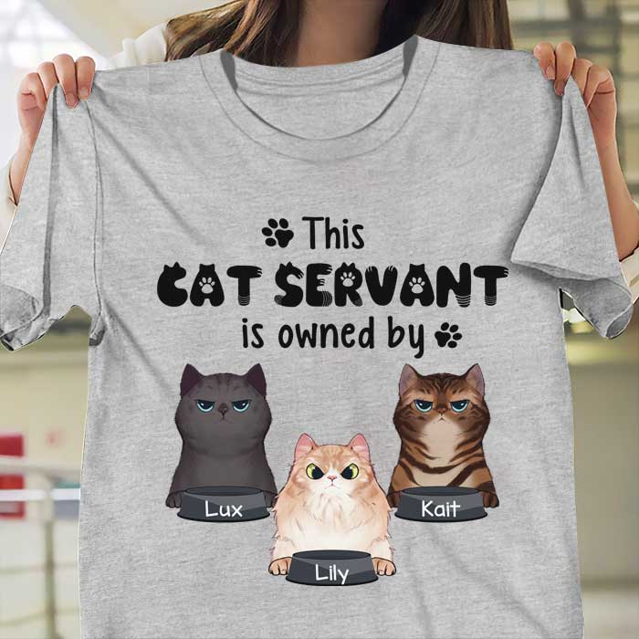 Custom Name Funny Cat Servant Gifts for Cat Lovers - Personalized Apparel