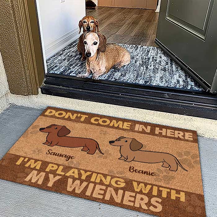 Custom Name Funny Dachshund Gifts for Dog Lovers - Personalized Doormat