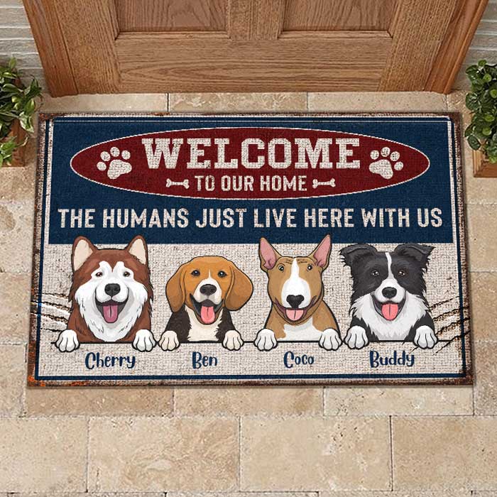 Custom Name Funny Dog Welcome Gifts for Dog Lovers - Personalized Doormat