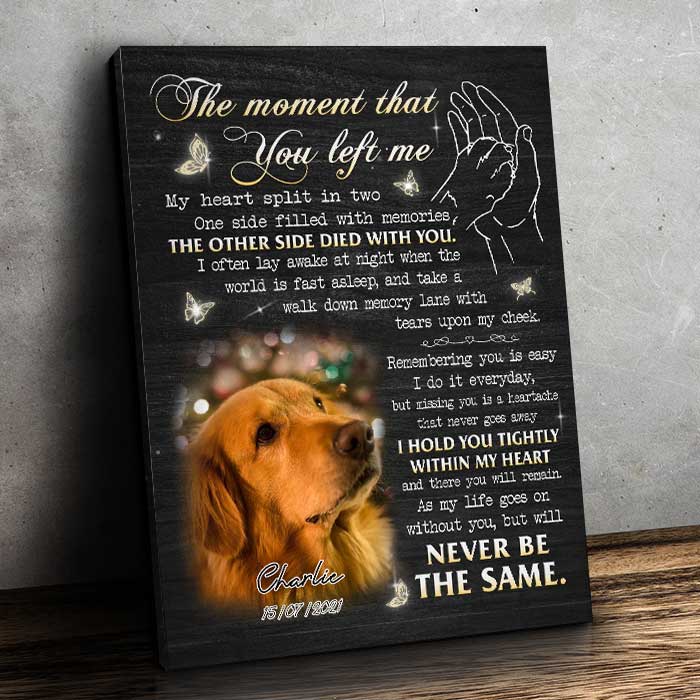Custom Pet Photo Memorial Gifts for Dog Lovers - Personalized Canvas