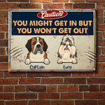 Custom Name Dog Warning Gifts for Dog Lovers - Personalized Metal Sign