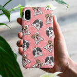 Cute Bulldog and Fluffy Dog Pattern Phone Case - Pink Dog Lover Phone Cover