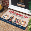 Welcome To The Land Of The Free & Furry - 4th Of July Funny Personalized Pet Decorative Mat (Cat & Dog)
