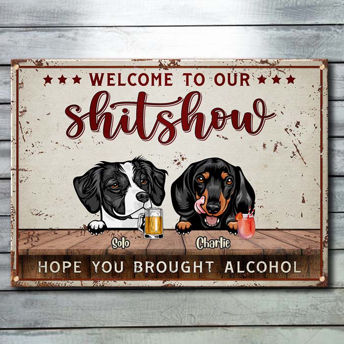 Custom Dog Name Funny Bar Sign Gifts for Dog Lovers - Personalized Metal Sign