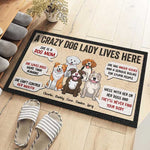 Custom Crazy Dog Lady Gifts for Dog Moms - Personalized Doormat