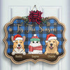 Happy Pawlidays - Christmas Is Coming - Personalized Shaped Door Sign