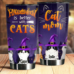 Custom Name Halloween Cat Mom Gifts - Personalized Tumbler