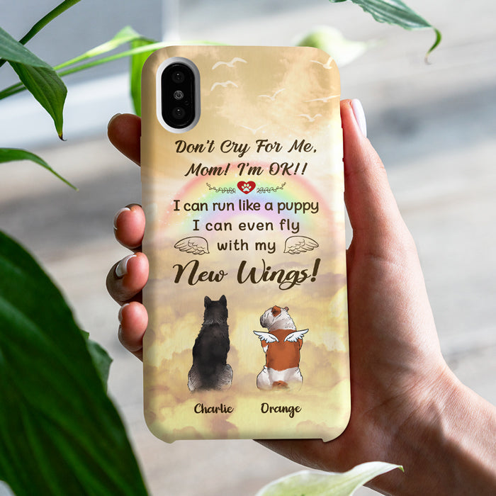 Custom Name Angel Wing Dog Memorial Gifts - Personalized Phone Case