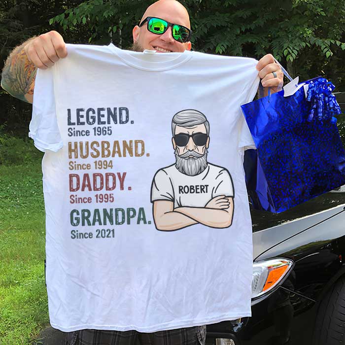 Legend Husband Daddy Grandpa - Personalized Unisex T-Shirt - Gift For Grandpa