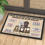 Custom Pet Name Funny Dog Warning Decor - Personalized Doormat