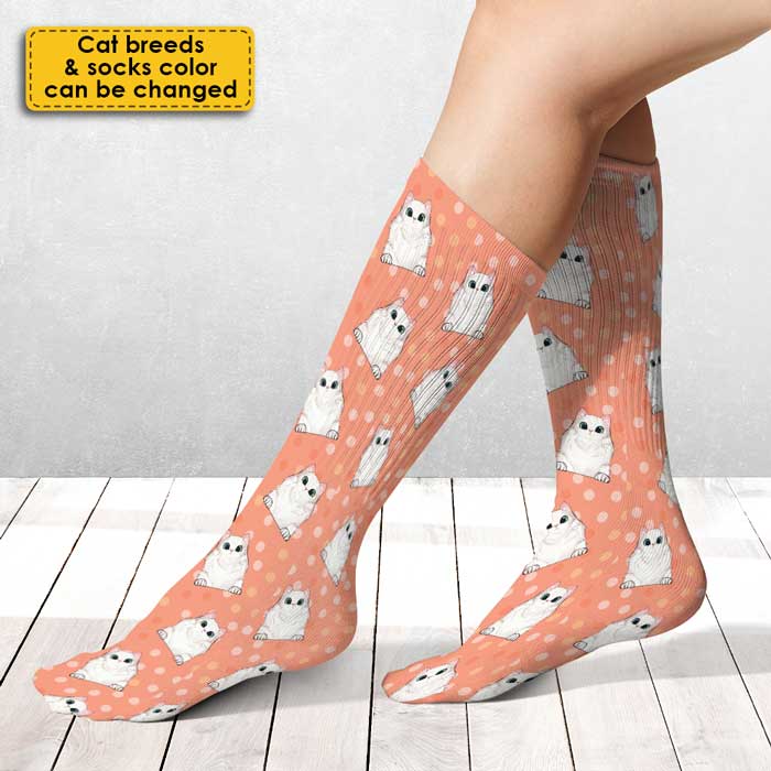 Colorful Dot - Gift For Cat Lovers - Personalized Socks