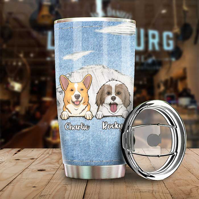 Custom Name Dog Mom Gifts for Dog Lovers - Personalized Tumbler