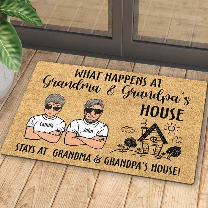 Custom Name Grandma Grandpa House Gifts for Grandkids - Personalized Doormat