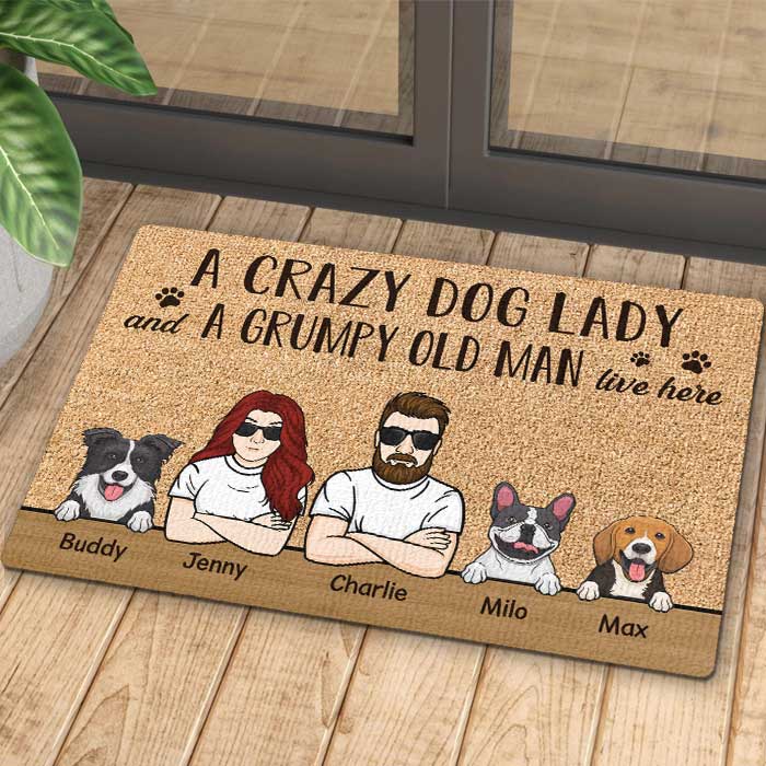 Custom Name Funny Dog Lover Couple Gifts - Personalized Doormat