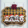 Happy Pawlidays - Christmas Is Coming - Personalized Shaped Door Sign