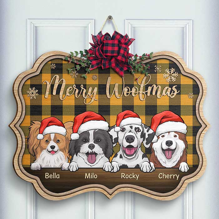 Happy Pawlidays - Christmas Is Coming - Personalized Shaped Door Sign