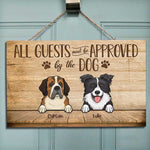 Custom Name Dog Guest Approval Gifts for Dog Lovers - Personalized Rectangle Sign