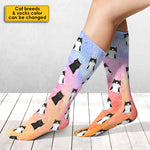 Orange Cat Galaxy Gifts for Cat Lovers - Printed Socks