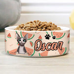 Custom Name Watermelon Cat Gifts for Cat Lovers - Personalized Pet Bowl
