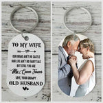 Custom Photo Gifts for Wife from Her Grumpy Old Husband - Personalized Keychain