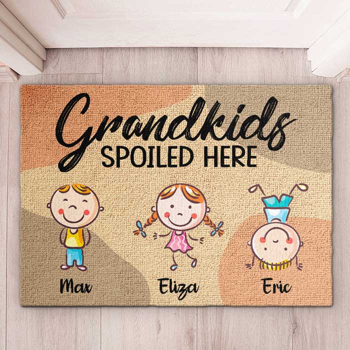 Custom Name Grandkids Gifts for Grandparents - Personalized Doormat