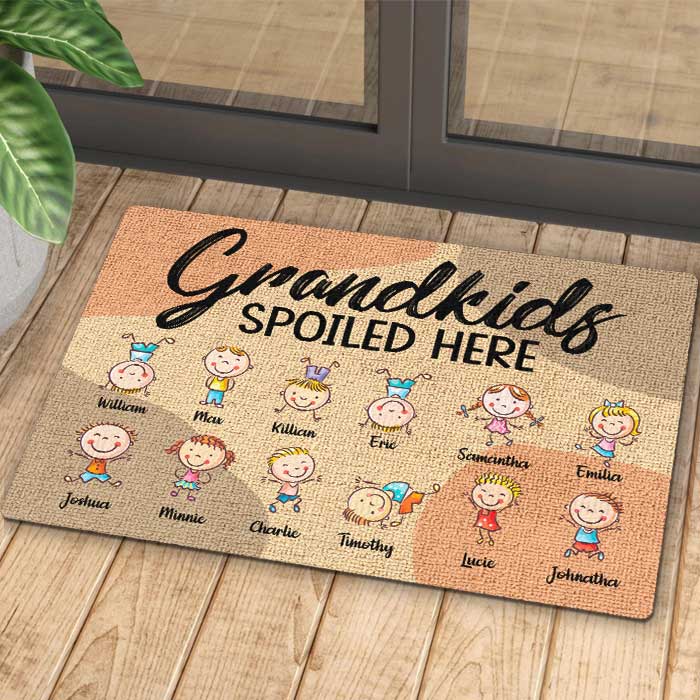 Custom Name Grandkids Gifts for Grandparents - Personalized Doormat