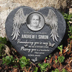 Custom Photo Angel Memorial Decor - Personalized Memorial Stone