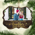 Custom Photo First Christmas Couple Gifts - Personalized Ornament