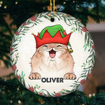Custom Name Christmas Cat Gifts for Cat Lovers - Personalized Ornament
