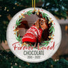 Forever Loved In Loving Memory - Personalized Custom Round Shaped Ceramic Christmas Ornament - Upload Image, Memorial Gift, Sympathy Gift, Gift For Pet Lovers, Christmas Gift