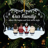 Our Family Where Life Begins & Love Never Ends - Personalized Custom Benelux Shaped Acrylic Christmas Ornament - Gift For Family Members, Christmas Gift