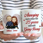 Custom Name 25th Anniversary Gifts for Couples - Personalized Mugs