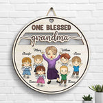 Custom Name One Blessed Grandma Gifts - Personalized Wood Sign
