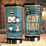Custom Name Cat Dad Gifts for Cat Lovers - Personalized Tumbler
